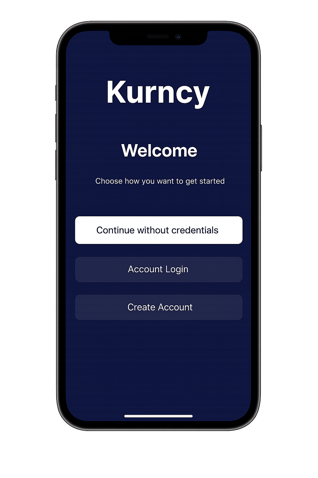 Kurncy App on iPhone